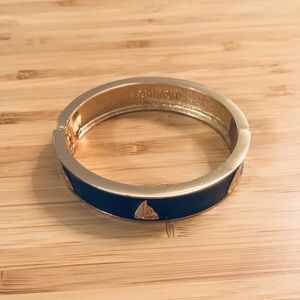 Navy Blue & Gold Nautical Sailboat Bangle • ⛵️